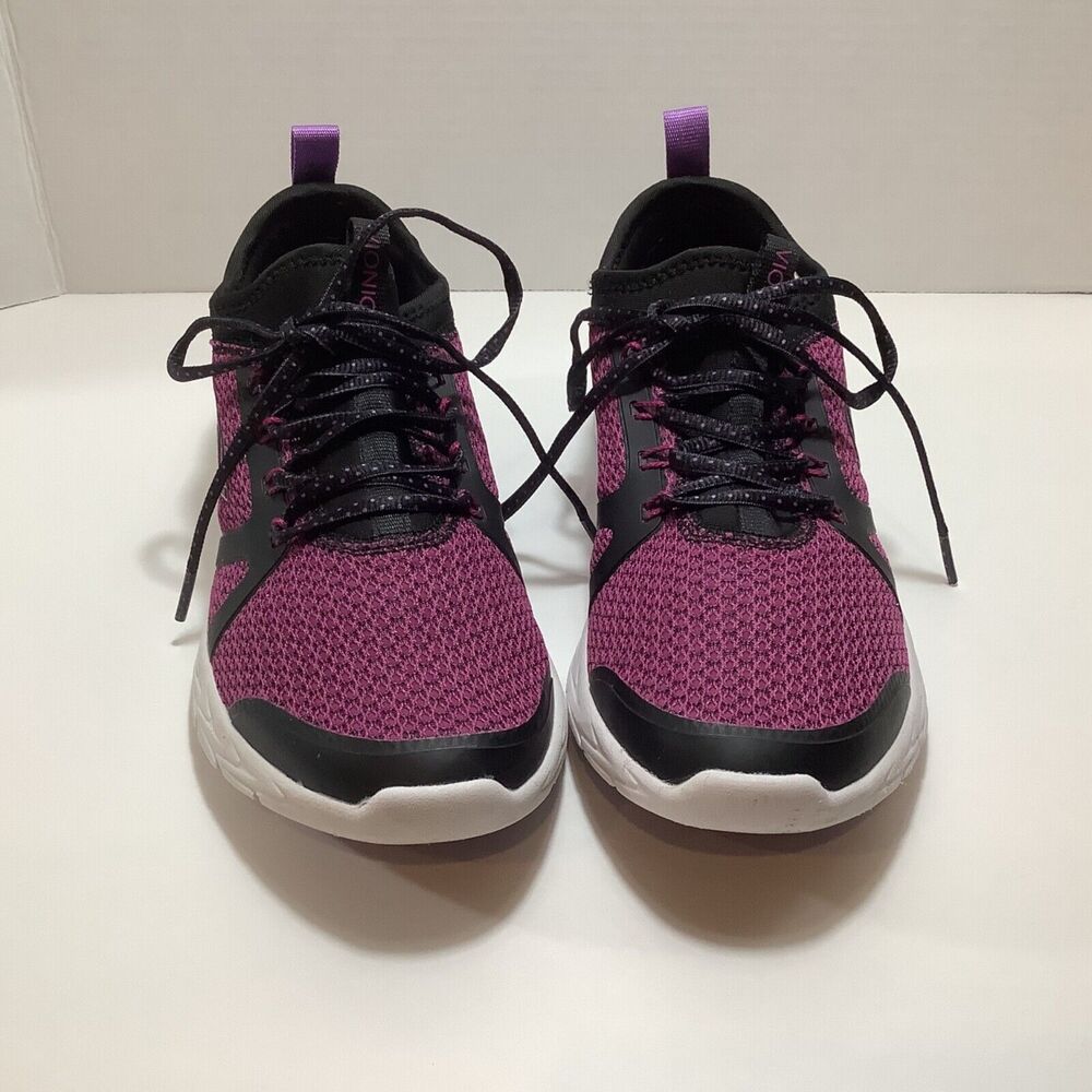 Vionic Alma Walking Size 9 Shoes Black Pink Mesh Lace Up Athletic Sneakers